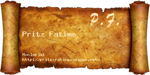 Pritz Fatime névjegykártya